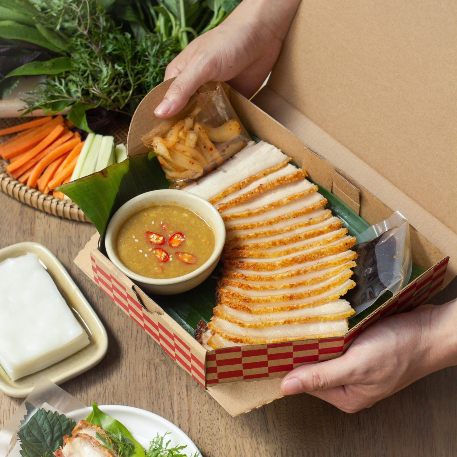 Set rọi quế cuốn rau rừng nhỡ (3-4 người)